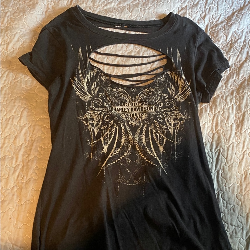 Harley-Davidson Black and Gold Women's Tee